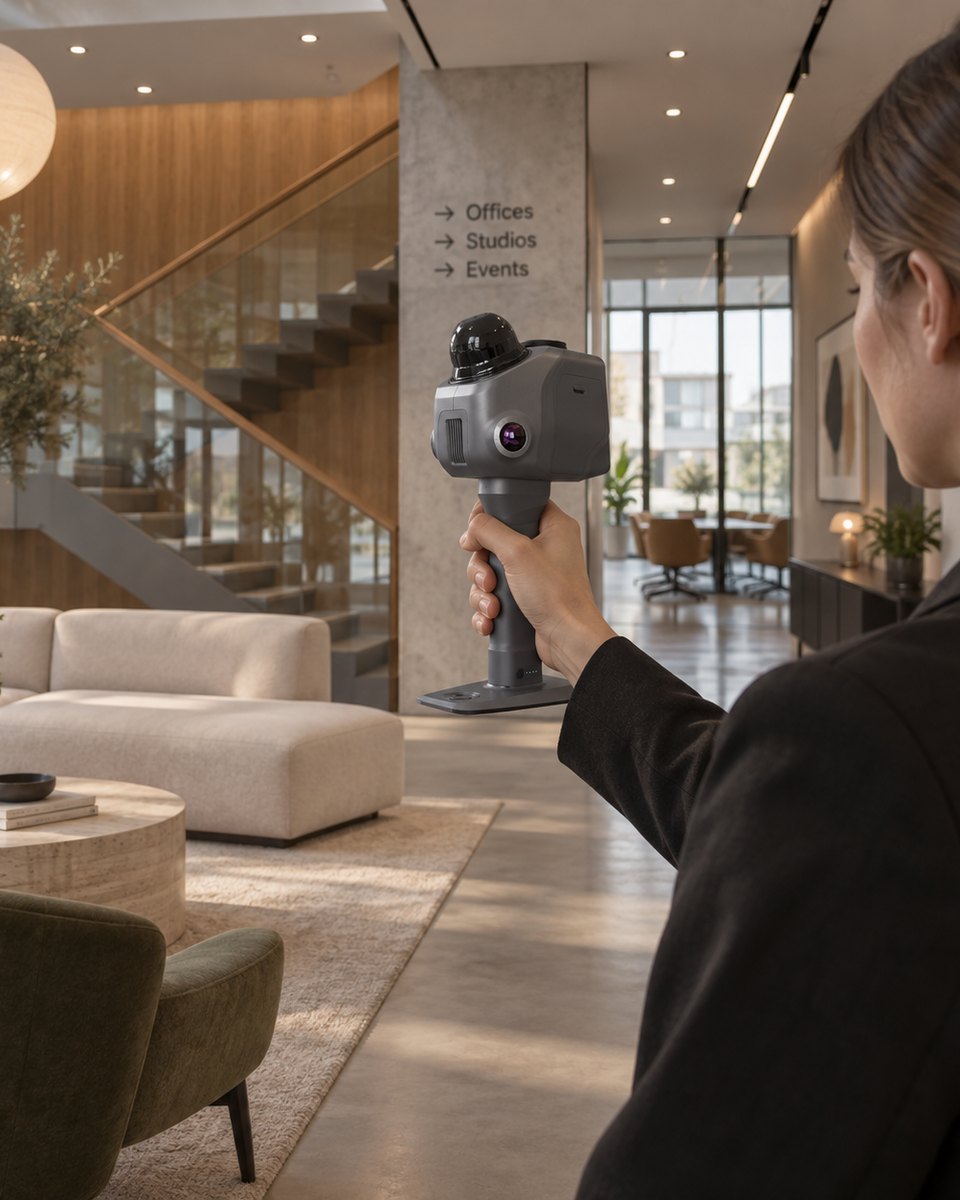 Capturing an office lobby with the Lintel handheld kit